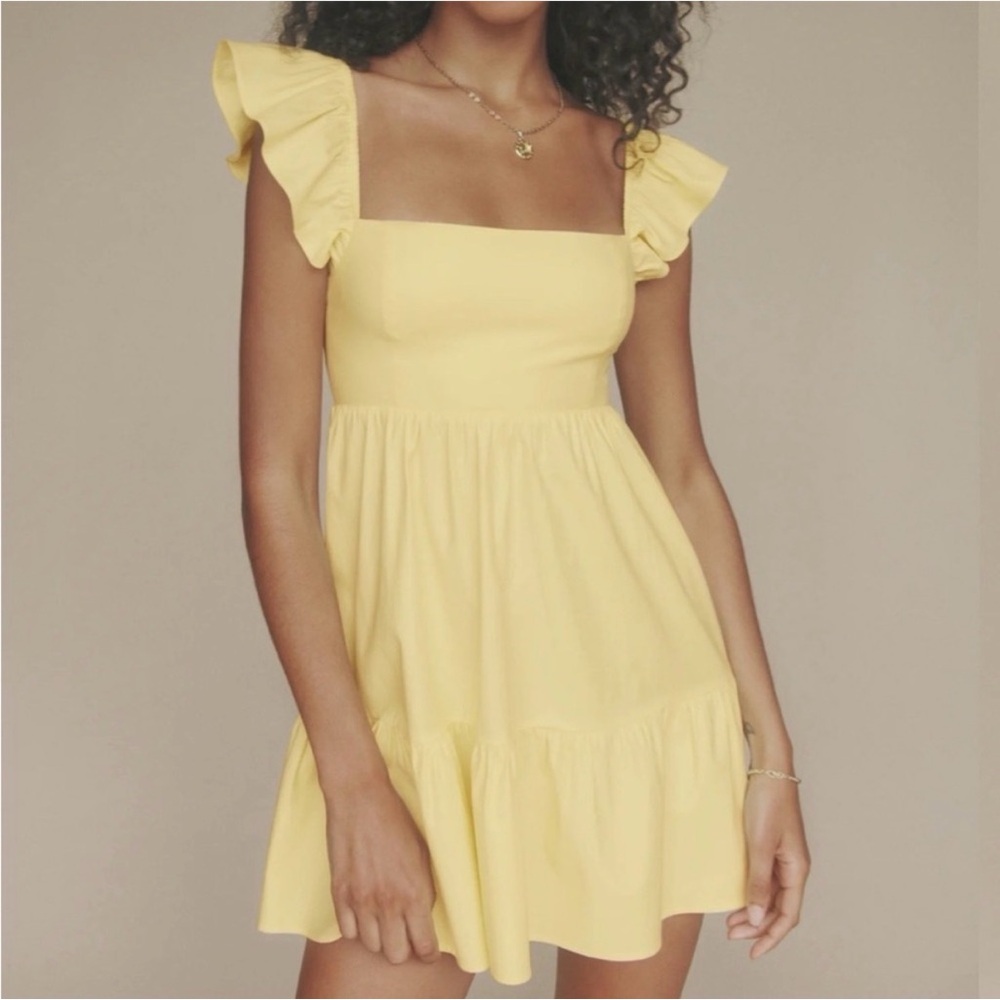 Reformation Jeune Yellow Mini Dress size 10